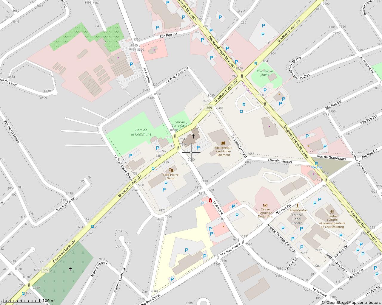 Charlesbourg :  carte actuelle du Trait-Carré